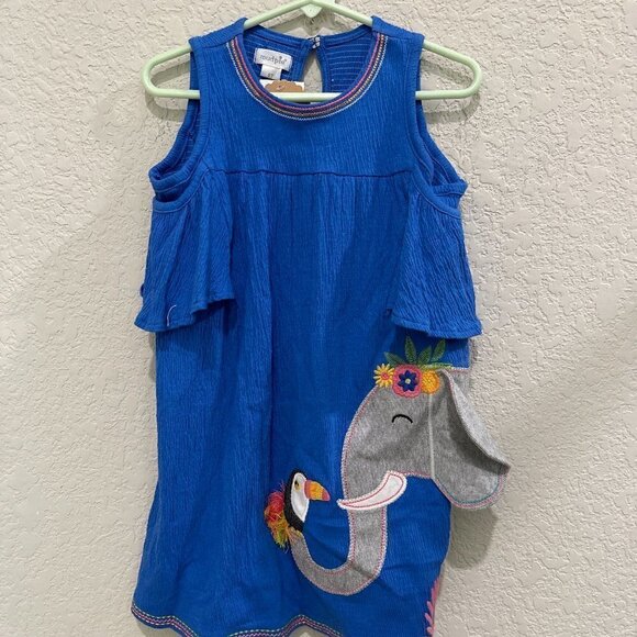 Nwt Mudpie Boutique Girls Blue Dress Size 5t - Picture 1 of 8
